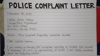 How To Write A Police Complaint Letter Step by Step Guide  Writing Practices [upl. by Hun]