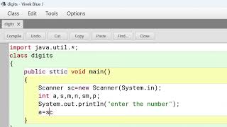 Java Program to store a number separate its digits and its sum amp product [upl. by Windy]