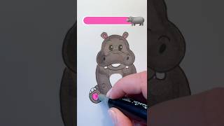 How to draw a cute hippo  Step by step Drawing for kids 🦛 [upl. by Atihana]