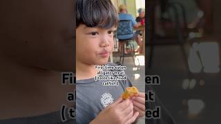 My son first time eaten alligator’s meat comedy sonny chicken dinner kids jordan USA food [upl. by Winston]