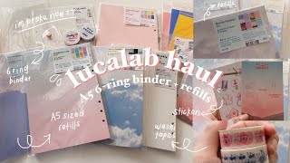 lucalab stationery haul  A5 6ring binder  refills ⛅️ [upl. by Maillij]