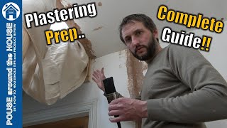 How to prep a wall for plastering How to use bonding plaster Skim coat preparation DIY Plastering [upl. by Steen]