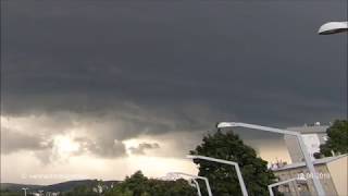 Gewitter mit Starkregen in Wien 12082019 thunderstorm microburst Vienna [upl. by Tiffanle]