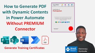 How to Generate PDF with Dynamic Contents in Power Automate Without PREMIUM Connector [upl. by Ecargyram831]