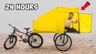 Accident ho gaya 😭 चलते फिरते घर मै बिताये 24 hours  Cycle Camping [upl. by Enaht]