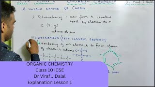 Organic Chemistry  Class 10  ICSE  Dr Viraf J Dalal  Introduction  Lesson 1 [upl. by Garratt]