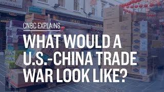 What would a USChina trade war look like  CNBC Explains [upl. by Enelhtak]