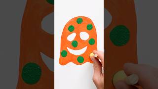 Polka Dot Halloween Ghost Painting Art for Kids shorts painting art halloween [upl. by Sheff]