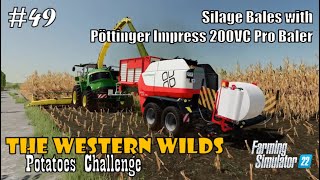 Silage Bales with Pöttinger Impress 200VC Pro Baler  49 THE WESTERN WILDS  FS22 PS5HD [upl. by Ettennal]