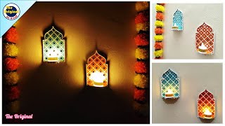 Tea Light Candle Holder  Diwali Decor  Wall Hanging Decor  Diy Diwali crafts  DIY Candle Holder [upl. by Aicatsue]