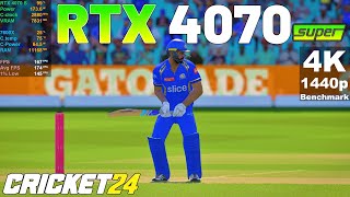 CRICKET 24  RTX 4070 SUPER  Max Graphics  4k  1440p  Ryzen 5 7600X [upl. by Ybbil]