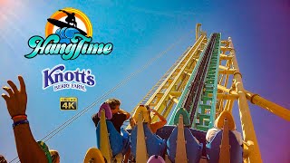 September 2023 HangTime Roller Coaster On Ride Back Seat 4K POV Knotts Berry Farm [upl. by Llekcir]