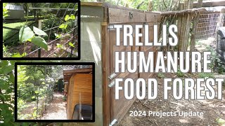 Trellises Humanure Compost Bins and Food Forests 2024 Project Update [upl. by Reemas]