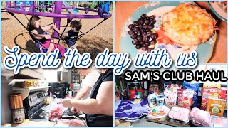 DAY IN THE LIFE  Sams Club Haul Park Cleaning  SAHM Vlog [upl. by Naux12]