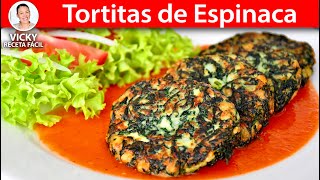 Las más ricas TORTITAS DE ESPINACA  Vicky Receta Facil [upl. by Eonak]