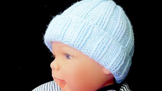 TEJI un Gorro para bebe con dos agujas SÚPER FACIL para Principiantes PATRÓN Crochet for Baby [upl. by Marston]