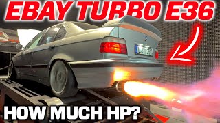 HOW MUCH POWER DOES MY 800€ EBAY TURBO E36 MAKE  TURBO E36 323 VS DYNO [upl. by Anahsek]