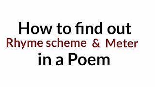 Rhyme scheme amp Meter  Metre in English Literature [upl. by Oilalue111]