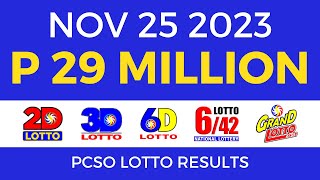 Lotto Result November 25 2023 9pm PCSO [upl. by Landel]