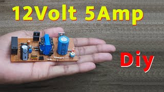 12 Volt 5 Amp Power Supply  totalcircuit [upl. by Ahsinirt]