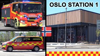 NEW FIRE STATION IN OSLO – Fire trucks responding NO  62023 [upl. by Ephraim]