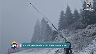 Se pregătește amenajarea pârtiilor din Poiana Brașov Au fost pornite tunurile de zăpadă artificială [upl. by Will]