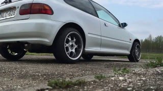 Honda Civic 15 Lsi 421 downpipeampParagi exhaust sound [upl. by Maurilia740]