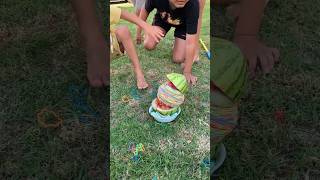 🍉We used 500 rubber bands to EXPLODE A WATERMELON🍉Science Experiment for Kids scienceforkids [upl. by Mellie]