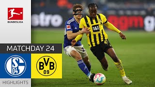 Schalke Comes Back Twice  Schalke  Dortmund 22  Highlights  Matchday 24 – Bundesliga 2223 [upl. by Nylatsirhc955]