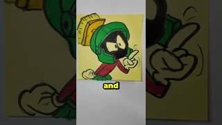 Drawing Marvin The Martian from Looney Tunes on a sticky noteMarvinTheMartian LooneyTunes shorts [upl. by Annahael237]