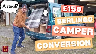 Berlingo Microcamper conversion for £150 Did I get a bargain Boot jump time [upl. by Ennaoj835]