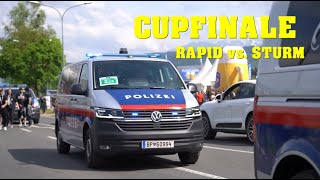 Großeinsatz bei Cupfinale in Klagenfurt STURM vs RAPID [upl. by Latnahs]