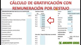 Cálculo de Gratificación con remuneración por destajo [upl. by Swigart308]