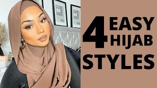 4 EASY HIJAB STYLES  TUTORIAL 2021 [upl. by Aneliram606]