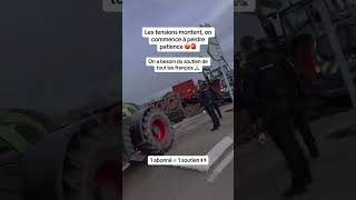 Manifestation agricole continu CRS 👮‍♂️ VS TRACTEUR 🚜 tractor manifestation agriculture [upl. by Aelsel]