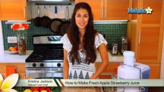 How to Make Fresh Apple Strawberry Juice [upl. by Drud]