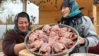 Grandma Cooked Quail Kebabs on the Grill  Village Life [upl. by Vernor]