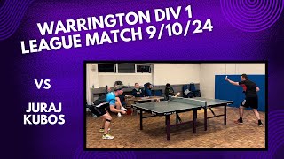 Neil Myatt vs Juraj Kubos  Warrington Div 1 League Match  91024 [upl. by Jem]