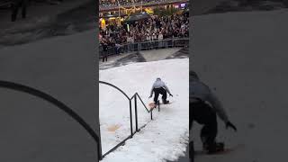 Snowboard broke mid rail shorts snowboarding [upl. by Lansing]