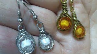 How to wire wrap beads for earrings [upl. by Marrilee86]