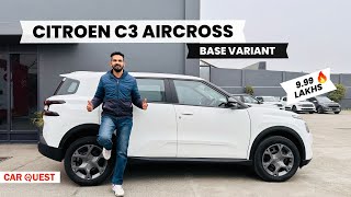 Citroen C3 Aircross Base Variant Walkaround  Car Quest [upl. by Ycniuq29]