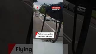 Flying trampoline hits car in Punchbowl Sydney [upl. by Brenan]