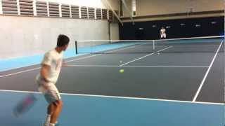 Marton Fucsovics forehand cross at LTA [upl. by Odlanir]