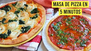 Masa de pizza 🍕 en 5 MINUTOS SIN HORNO sin levadura sin amasar y sin reposo [upl. by Enelahs]