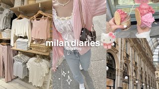 MILAN DIARIES𓇼 travel with me to italy shopping sanrio pack w me [upl. by Malloch]