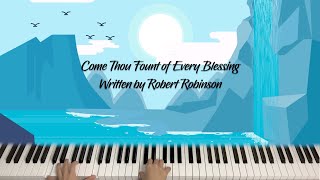 Come Thou Fount of Every Blessing Lower Key  Hymn Piano Cover Piano Instrumental With Lyrics [upl. by Teddi654]