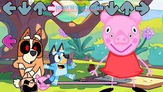 SWAP FNF Peppa ALL PHASES vs Bluey Full Episodes Sings Can Can  Bluey FNF Mods [upl. by Hogle]