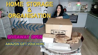 Home Storage amp Organisation Shopping Haul  IKEA Shopping  GIVEAWAY Open  Amazon Gift Vouchers [upl. by Sussi174]