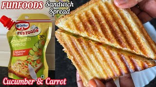 FUNFOODS Sandwich Spread Cucumber amp Carrot  How to make Veg Sandwich With FUNFOODS Sandwich Spread [upl. by Aikenat666]