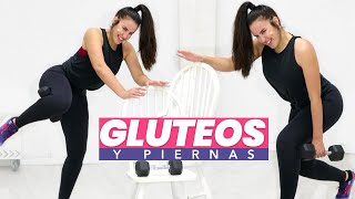 PIERNAS FUERTES Y GLÚTEOS BONITOS  Ejercicios con mancuernas [upl. by Atteynod]